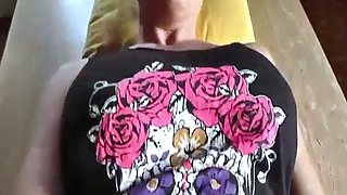 Amateur Couple's Kitchen Table Creampie POV