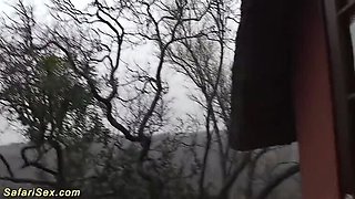 Hot African Housewife Gets Extreme Outdoor Fuck in the Rain - Rough Facial & Big Cock