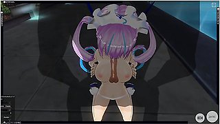 3d Hentai Minato Aqua Jerking Off Big Cock With Big Tits