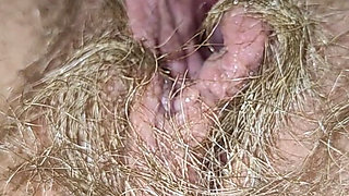 Big Load of Pee From Hairy Pussy