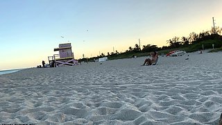 Amateur interracial couple on the beach