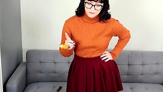 Cute curly brunette solo webcam masturbation
