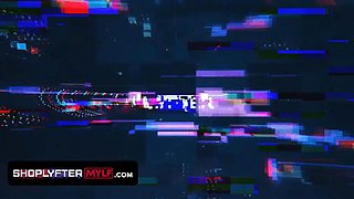 Huge boobed cougar Casca Akashova gets unclothed and searched by security guard