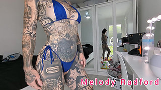 Dark and Light Blue Frilly Micro Bikini Try on Haul Melody Radford