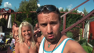 Pool party full of sucking, threesome fuck and group fuck