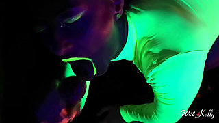 Hot MILF in Neon Body Loves to Fuck in the Dark
