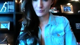 Lovely Amateur teen brunette masturbating outdoor