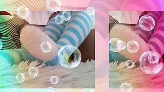 Japanese teen An Himeno in black lingerie sucking dick