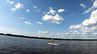 Big-Ass Blonde's Naked Walk on a Paddleboard