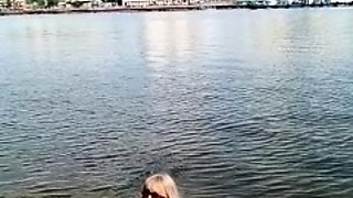 Euro blonde amateur fucks POV outdoor