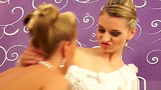 Glamour bride shares cock with maid of honor