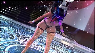 Vibrant animated seduction with rhythmic undulations