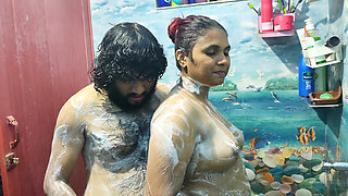 Bath Romance with Hand Job and Lip Lock