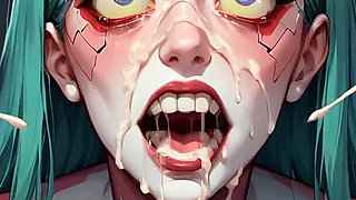 Green Hair Cracked Neck Mind Break: Robot Men Liquid Explosion