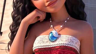 Pretty Moana is lusciously fucked in all her holes in a fresh AI animation.