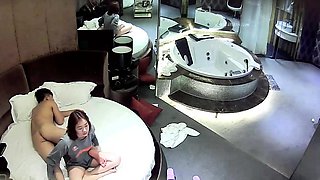 Beautiful brunette caught fucking on hidden cam massage