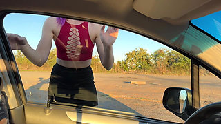 Temptation on the Windshield of a Car