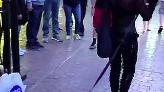 PLATINUM'S PATHETIC PET PUBLIC MUTT CRAWL FemDom