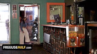 Step-mother and daughter-in-law Armani Black & aubrey babcock get screwed while bowling - freeuse milf