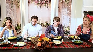 Nikki Sexxx busty blonde have group sex on couch