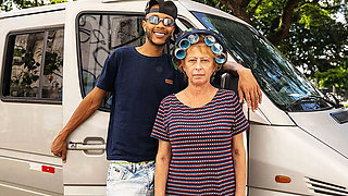 Granny with Big Asshole Takes Monster BBC Rough in Van