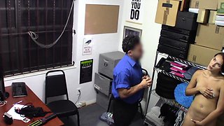 Scared teen thief punish fucked on CCTV
