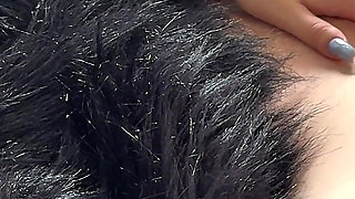 In Only a Thong Under a Fur Coat a Hot Date Right at the Door