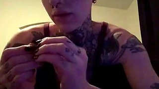 Amateur redhead masturbates then gives a blowjob