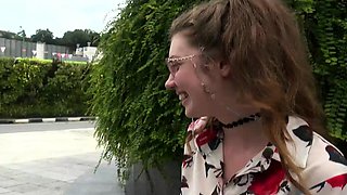 Hitch hiking teen outdoor public fuck in this hd video