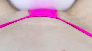 Pussy grinding orgasm on swan float