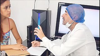 Gyno Exam Affair: Wife Squirts, Cuckold Husband Waiting