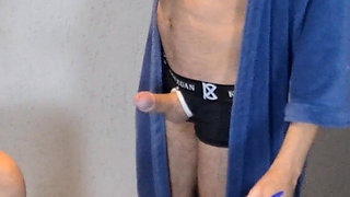 Perverted Old Man Receives Delivery Girl with His Dick Out!