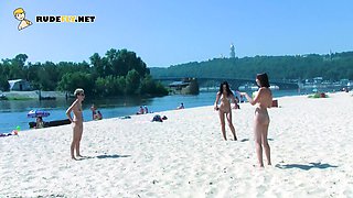 Hot nudist girl filmed by a voyeur
