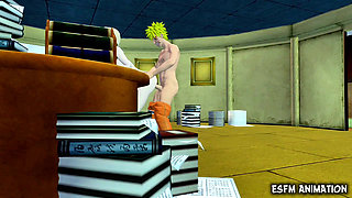 Naruto Pleasing Lady Hokage in her Office