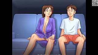 Stepmom adventures in summertime saga with big boobs and shower fun