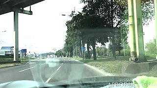 Eva Brooks Squirts 3 Times And Gets Mouth Piss In My Car