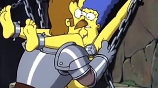 Slut in Chains Takes His Cum. Erotic Fantasy. Cartoon Parody of the Simpsons