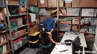 Asian Slut Aurora Winters Pays with Her Pussy For Shoplifting While Wrex Oliver On Duty