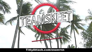 Tittyattack - big titted mexican fucked by the pool