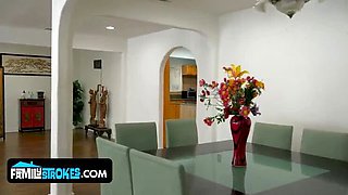 Stepmom Helps Stepson With His Big Dick To Fuck Hot Babes In Taboo Threesome