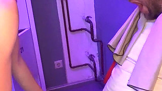 Skinny German Nymphomaniac Glasses Girl Vivi Vallentine Seduce Stranger to Fuck at Fitness Gym