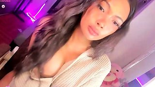 Very Hot Amateur French Teen couple tit fuck on Webcam