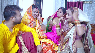 Desi Horny Indian Three Bhabhi Wants to Get Fucked by Their Dewar Like a Bhabhi's Groupsex Party ( Hindi Audio )