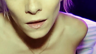 Fit German Girlfriend Give Sloppy POV Blowjob with Much Saliva and Get CIM