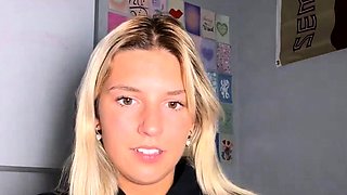 Blonde teen Sierras first erotic masturbation video