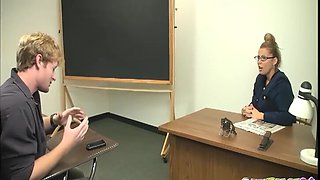 CumBlastCity - Classroom Masturbate Gets Wanked by Nosey COUGAR Educator Mrs. Starr