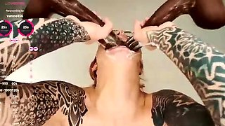 Big boob brunette masturbates on webcam