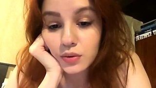 Amy busty angelic redhead babe flashing boobs and pussy