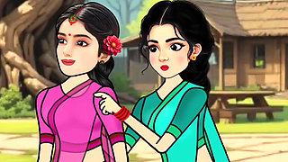 Secret Affair - Busty girls gives cartoon blowjob to big dicked boyfriend