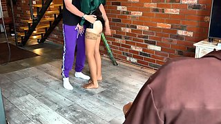 Bound Cuckold observes Slut girlplaymate getting pummeled